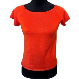 FIORLINI International Vintage Size Small Red-Orange Knit Sweater Top Blouse